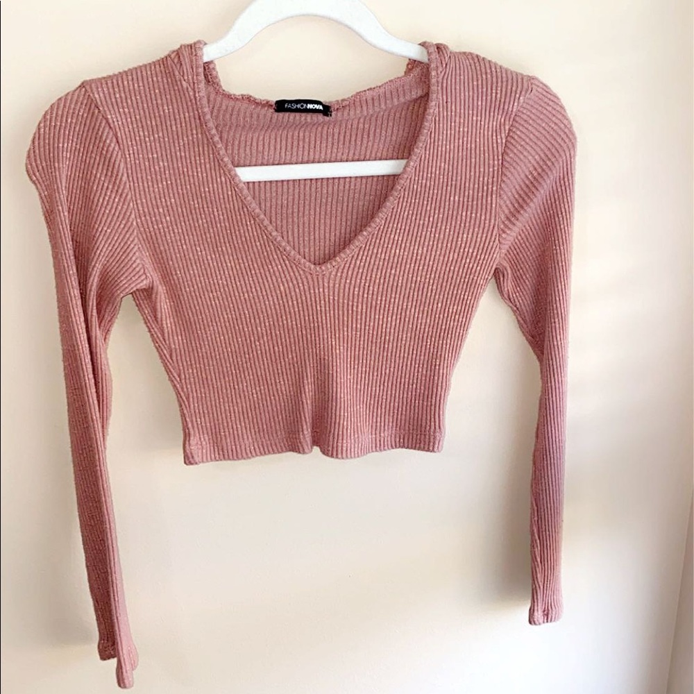 Cropped Hoodie in pink